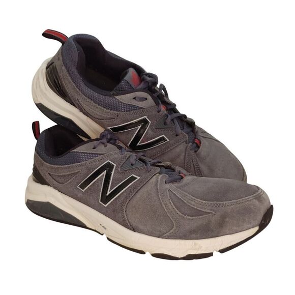 New Balance 857 Mens Pre-owned Blue Leather & Suede Sneakers - sz. 11 1/2EE - Picture 1 of 5